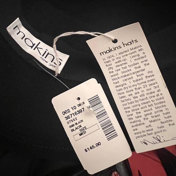 NWT Black MAKINS fedora - Picture 3 of 8